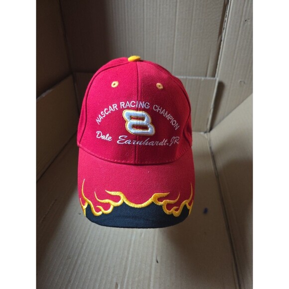 Dale Earnhardt Jr. #8 Hat NASCAR Racing Champion Red‎ Flames Cap - Picture 1 of 8